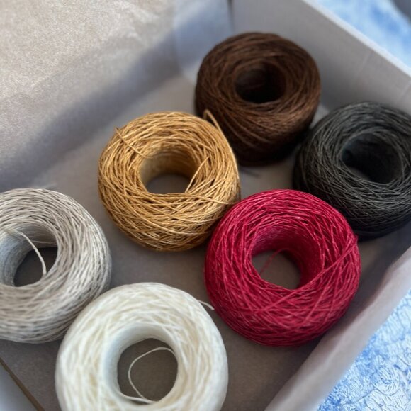 Set of Six 100% linen Yarn Spools - Picture 3 of 5